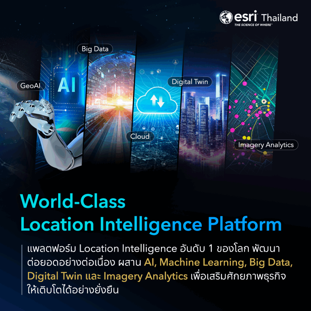 ArcGIS Location Intelligence Platform รองรับ AI GeoAI Digital Twin และ Cloud GIS