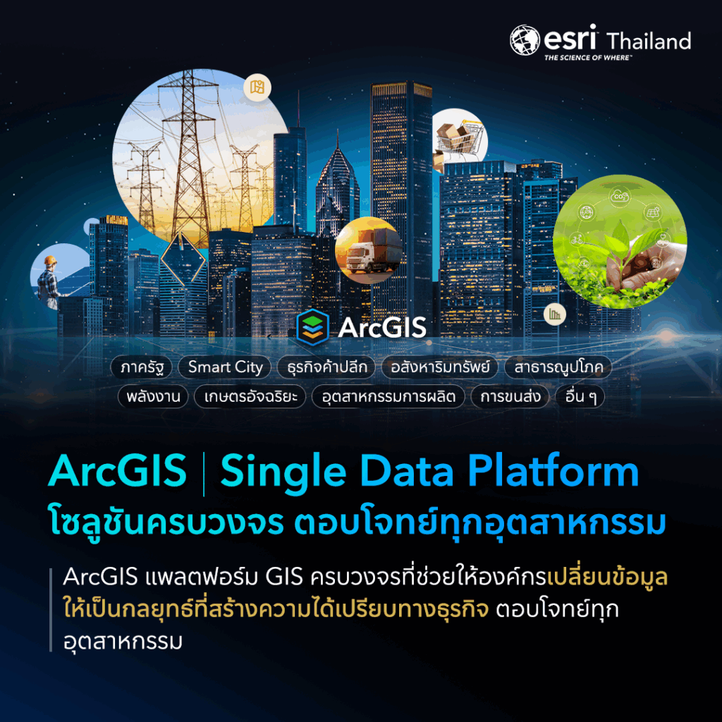ArcGIS Single Data Platform สำหรับการวิเคราะห์ข้อมูลเชิงพื้นที่ในทุกอุตสาหกรรม