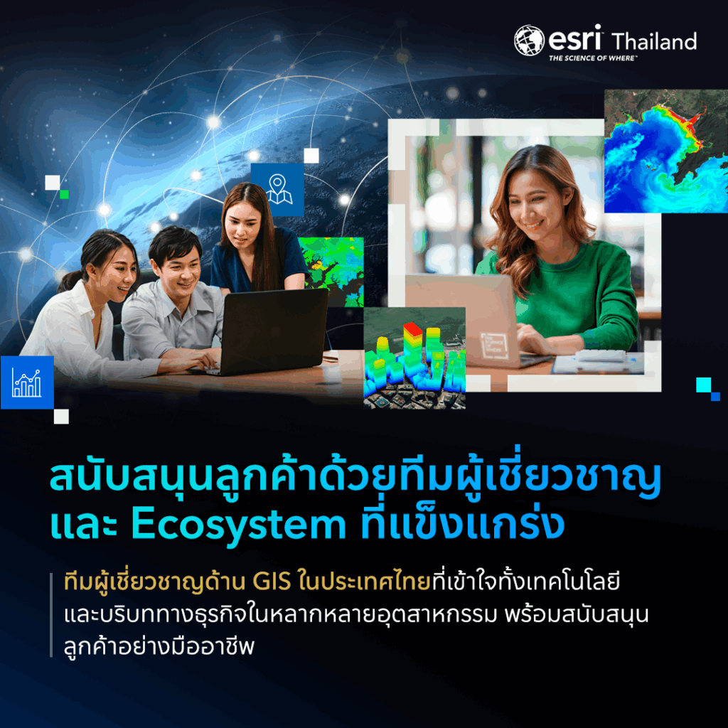 ทีมผู้เชี่ยวชาญ GIS ของ Esri Thailand พร้อมสนับสนุนองค์กรอย่างครบวงจร