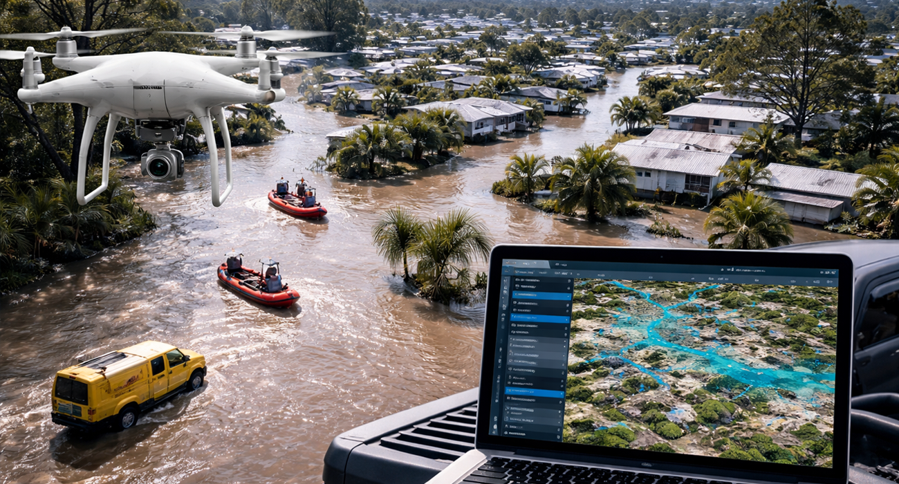 Drone Mapping สำรวจพื้นที่น้ำท่วมเพื่อทำแผนที่ GIS