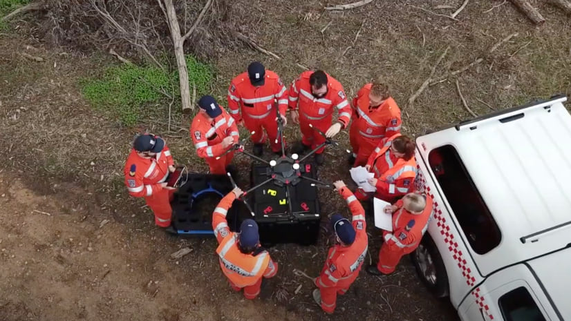 การใช้โดรนเก็บข้อมูลภาพถ่ายทางอากาศในพื้นที่น้ำท่วม