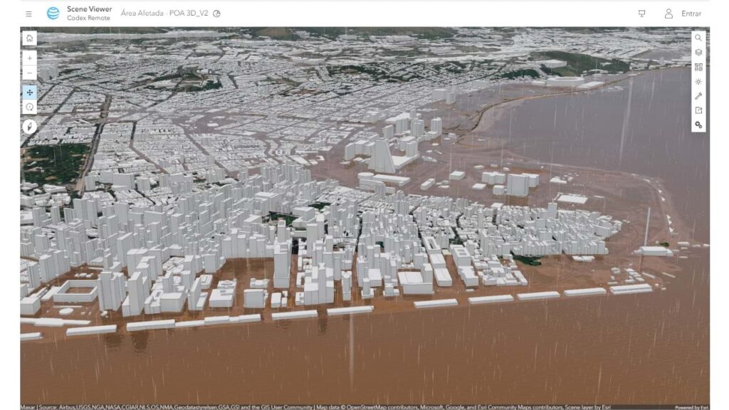 หน้าจอ GIS สำหรับติดตามและวิเคราะห์สถานการณ์น้ำท่วม